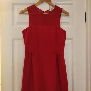 Sandro Red Mini Dress with Sheer Back